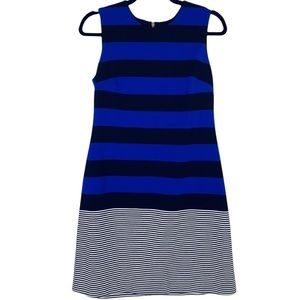Calvin Klein Blue Multi Striped Sheath Dress Size 6